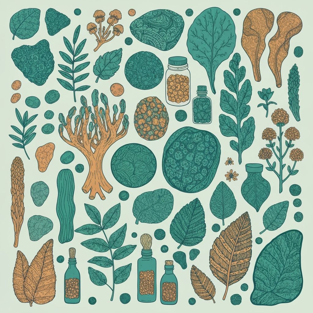 Adaptogenic herbs illustration